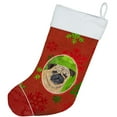 thumbnail image 2 of Carolines Treasures SC9411-CS Pug Red and Green Snowflakes Holiday Christmas Christmas Stocking SC9411 Large multicolor, 2 of 2