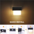 thumbnail image 4 of Advancent Lámpara de pared de 8W, aplique de pared de luz blanca cálida cuadrada, carcasa negra, AC85-265V, IP65, clasificación impermeable para tienda Iluminación y accesorios Advancent HA014825-00, 4 of 6