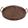 thumbnail image 1 of Shisuyan Round Bread Serving Basket Handcrafted Bread Serving Tray Snack Tray with Handles, 1 of 8