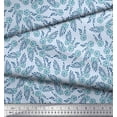 thumbnail image 2 of Soimoi Poly Georgette Fabric Leaves & Floral Block Printed Fabric 1 Yard 42 Inch Wide, 2 of 3