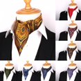 thumbnail image 3 of Hombres Ascot Cravat Tie Paisley Jacquard Silk Woven Floral Necktie, Ld44811 Feliz Sencillez, 3 of 4