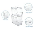 thumbnail image 6 of Mainstays Small Clear Plastic Stackable Bin for Closet with White Latches, 6 of 7