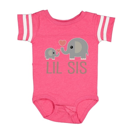 

Inktastic Little Sister Elephant Gift Baby Girl Bodysuit