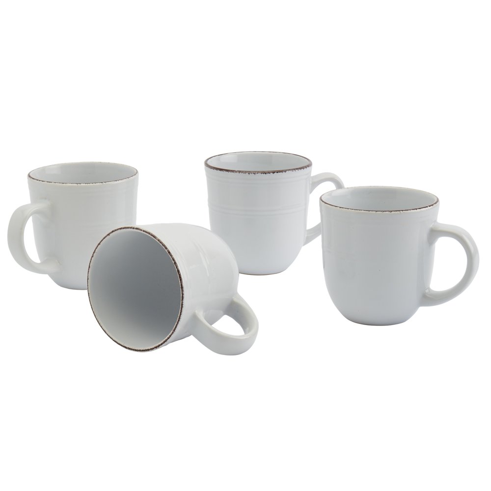 Tabletops Gallery 4PC White Farmhouse Mug Set