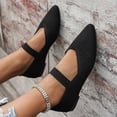 thumbnail image 5 of KEGIRLOM Women's Fashionable Casual Wear Versatile Plus-Size Loafers Solid Color Mesh Pointed Toe Flat Shoes Black 8.5, 5 of 8