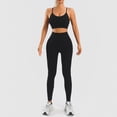 thumbnail image 2 of Afdoent Workout Sets For Women High Waisted Workout Yoga Seamless Activewear Gym Fitness Running Sports Outfit With Supportive Racerback Top Track Suits, 2 of 4