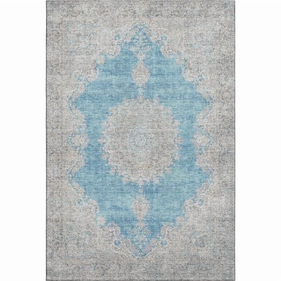 Addison Rugs Mayfield Premium Machine Washable Traditional Oriental Teal Rectangle Rug, 10' x 14'