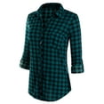 thumbnail image 3 of JJ Perfection Womens Long Sleeve Collared Button Down Plaid Flannel Shirt, 3 of 3
