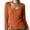 Orange, variant on Square Neck Top for Women Fall Fashion Notch-Neck Front Button Decor Textured Long Sleeve Elegant Shirts