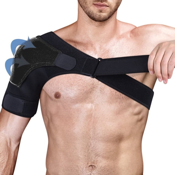 Shoulder Brace, Rotator Cuff Support Brace and Arm Sling for Pain Relief, Shoulder Compression Sleeve for Preventing Strains and Dislocation, Adjustable Fits Left and Right Arm, Men & Women