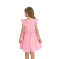 thumbnail image 3 of Actgleam Girls Dresses Ruffle Sleeveless A-Line Cute Summer Dresses with Pockets,Pink,11-12Y, 3 of 13