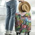 thumbnail image 4 of Travel Luggage Cover Suitcase Protector Fits 18-32 Inch Luggage Wheel Covers Patterned Travel Related Items Flower Luggage Protector Elastic Luggage Anti-scratch Suitcase Cover L, 4 of 6