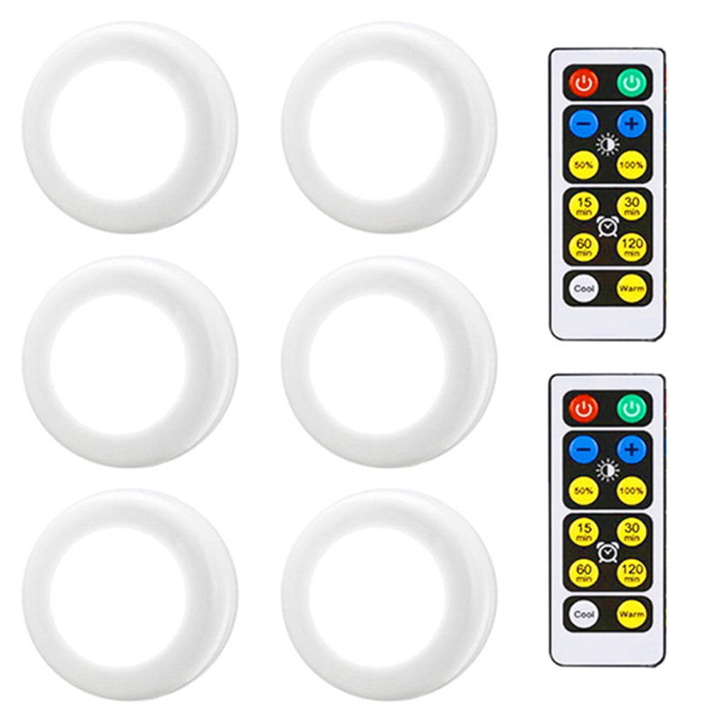 3Pack 6LED Wireless Dimmable Cabinet Light Remote Control For Kitchen Closet 