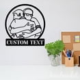 thumbnail image 4 of Handmadetneonsign Custom Dad and Son Hugging Metal Wall Art LED Light, Father's Day Name Sign, 4 of 5