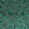 thumbnail image 1 of Ahgly Company Machine Washable Indoor Square Southwestern Turquoise Blue Country Area Rugs, 8' Square, 1 of 4