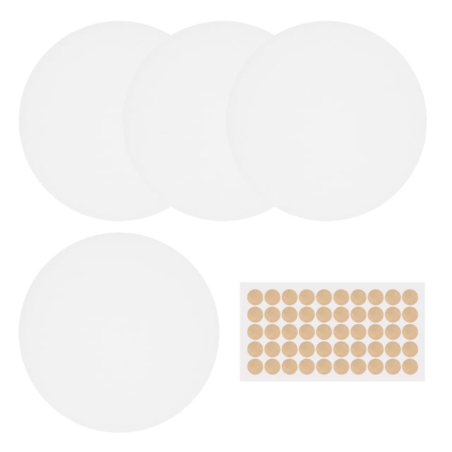 Uxcell 4 Pcs Difusor de Pantalla, Cubierta de Lámpara Redonda de 5.51" Diámetro, Sombrillas Suavizadoras de Luz de Tela con Puntos Adhesivos para Luz Empotrada LED de 5 pulgadas, Colgantes, Blanco