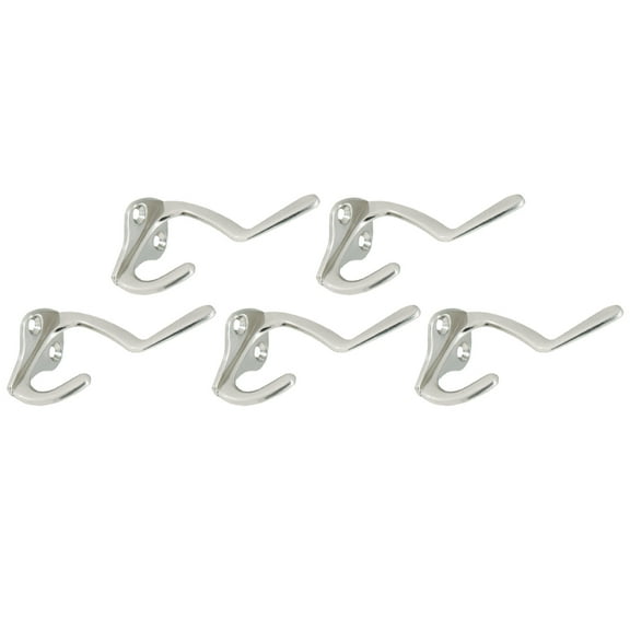 Design House Double Hat and Coat Hook in Satin Nickel, 5-Pack