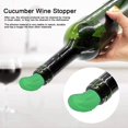 thumbnail image 5 of 5 divertidos tapones de vino, reutilizables de silicona artificial en forma de pepino, tapones para botellas de bebidas, decoración única, boca de botella, lindo adorno verde de 3.5 pulgadas, 5 of 5