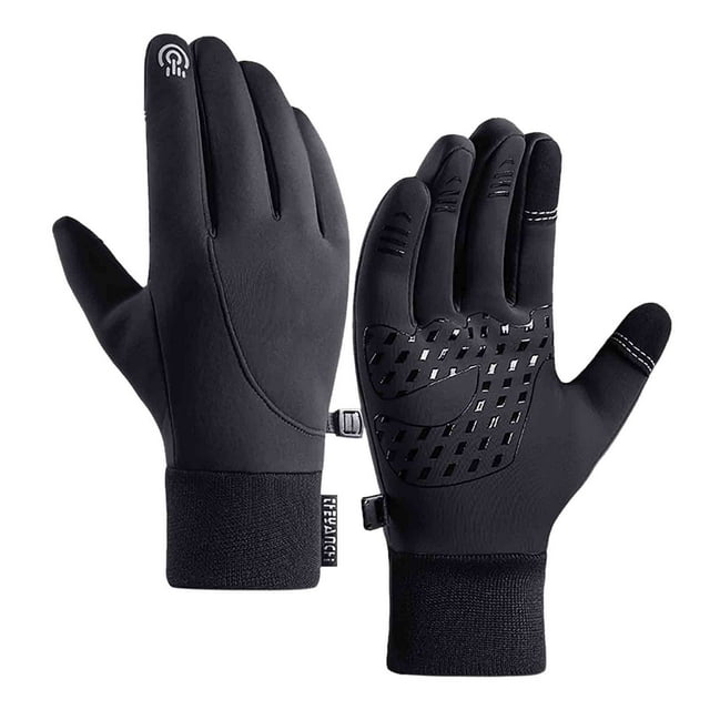 Outdoor Hiking Skiing Gloves, Antislip Touch Screen Windproof with Fleece Lining, Water-Resistant for Cold Weather, Secure Grip for All Activities