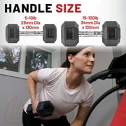 Lifeline Fitness Premium Rubber Hex Dumbbell, Black/Chrome, 75 lbs