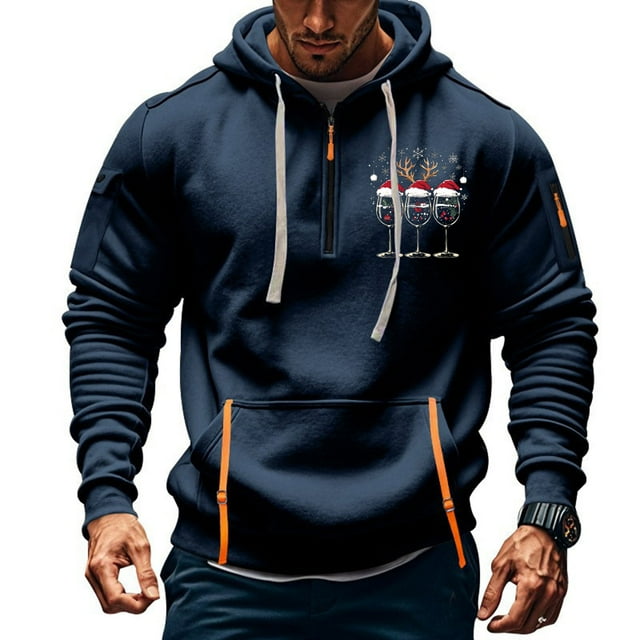 Sudadera con capucha para hombre, informal, con estampado, deportiva, de manga larga, blusa de poliéster