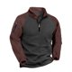 thumbnail image 1 of pstuiky camisa de manga larga para hombre, Suéter de forro polar con media cremallera y retazos para hombre, manga larga, cuello vuelto, cuello alto, abrigo de medio cuello camisetas de hombre l, 1 of 7