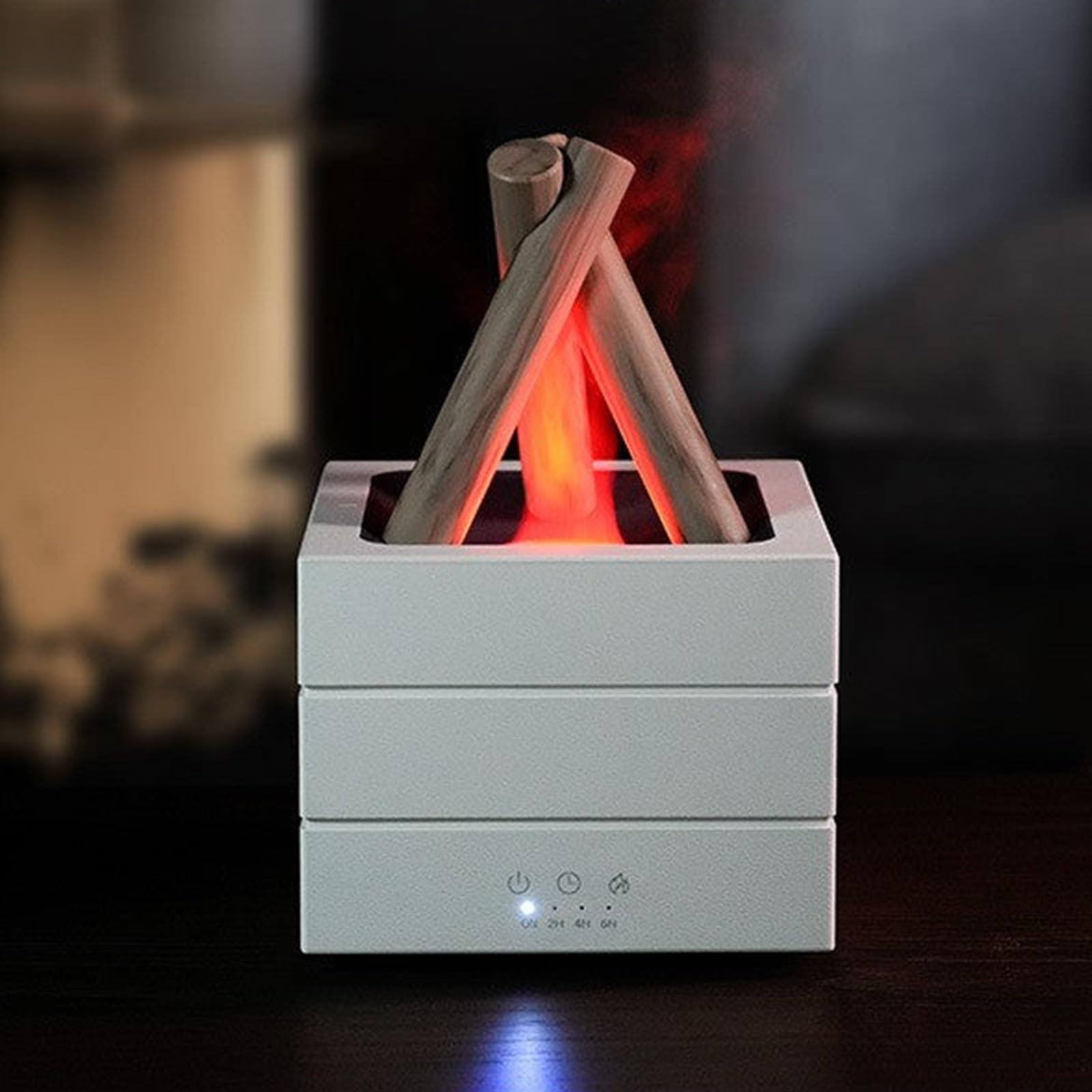 Gnwei 280ml Fireplace Diffuser Essential Oil 7 Colorful Large Flame Fire Humidifier Changing Aroma Diffuser for Aromatherapy Yoga Room Bedroom, Room, Office, Home, Auto Off