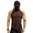 thumbnail image 2 of Men's Color Block Drop Shoulder Hooded Long Sleeve Sun Shirt, Lightweight UPF Protective Pullover Top for Outdoor Sports, Hiking and Casual Daily Use, 2 of 9