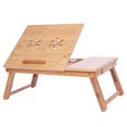 thumbnail image 3 of SalonMore Portable Bambou Ordinateur Portable Plateau de Lit de Service avec Tiroir, 3 of 6