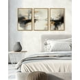 thumbnail image 2 of SHENIFY Black Gray Abstract Landscape Wall Art 16x24in3pcs Natural Framed Brown Tan Neutral Minimalist Modern Decor Artwork Prints Rustic Hallway Bedroom, 2 of 7