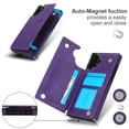 thumbnail image 5 of Dteck Flip Leather Wallet Case for iPhone 16 Plus 5G, Crossbody Wallet Phone Case with Credit Card Holder Strap Lanyard, Women Girl Purse Kickstand, Purple, 5 of 8
