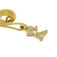 thumbnail image 3 of Unisex Stone Stud Tilted Crown Letter Initial Micro Pendant 2mm Box Chain Necklace, 20", K, Gold-Tone, 3 of 4