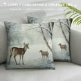 thumbnail image 3 of COMIO Animals Throw Pillow Cover Christmas Snowman Vase Deer Dog Rabbit Bird Xmas Tree Pillow Case Square Winter Snowfield Pillowslip, Great for Sofa, Patio, bedroom Decor, 3 of 5