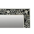 thumbnail image 3 of RUDRAKSHA CORPORATION Traditional Rectangle Bone Inlay Mirror, Black and Ivory Frame with Detailed Floral & Leaf Pattern, Elegant Wall Decor, 3 of 4