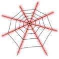 thumbnail image 1 of Telaraña decorativa de Halloween | Decoración LED solar de 1.2 m con control remoto | 8 modos de iluminación para interiores, exteriores, patios, jardines y fiestas, 1 of 4