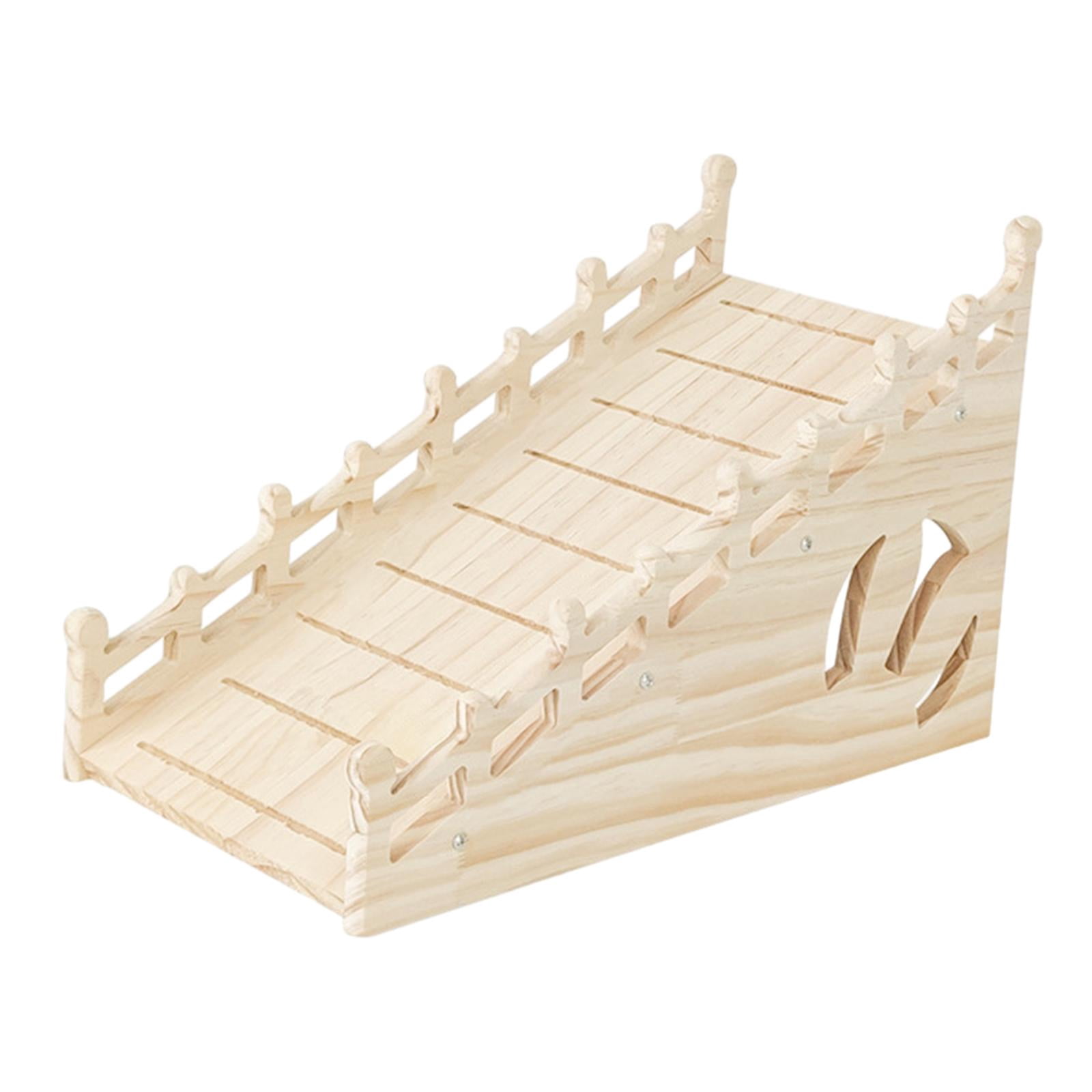 TOOYFUL Wooden Rabbit Hideout Hideaway Cage Accessories Shelter Hutch Nest Hideout for Guinea Pigs Rats Chinchillas Hamsters Lemmings mountain ladder