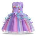 thumbnail image 4 of PEYAN 3-10T Dress for Girls Unicorn Costume Pageant Princess Party Birthday Knee Length Dance Gown Dresses Xmas, 4 of 10