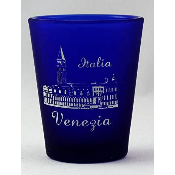 Venice (Venezia) Italy Cobalt Blue Frosted Shot Glass