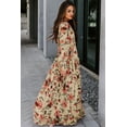 thumbnail image 3 of Women's Wild Lotus Ruffle Tiered Maxi Dress - Bohemian Style [ZhiHiMeRi] | (US 12-14)L, 3 of 12