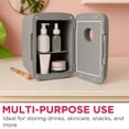 thumbnail image 4 of Frigidaire 6 Can Mini Cooler with Bluetooth Speaker, 4 Liter Personal Fridge with AC/DC Adapter, Pewter, 4 of 10