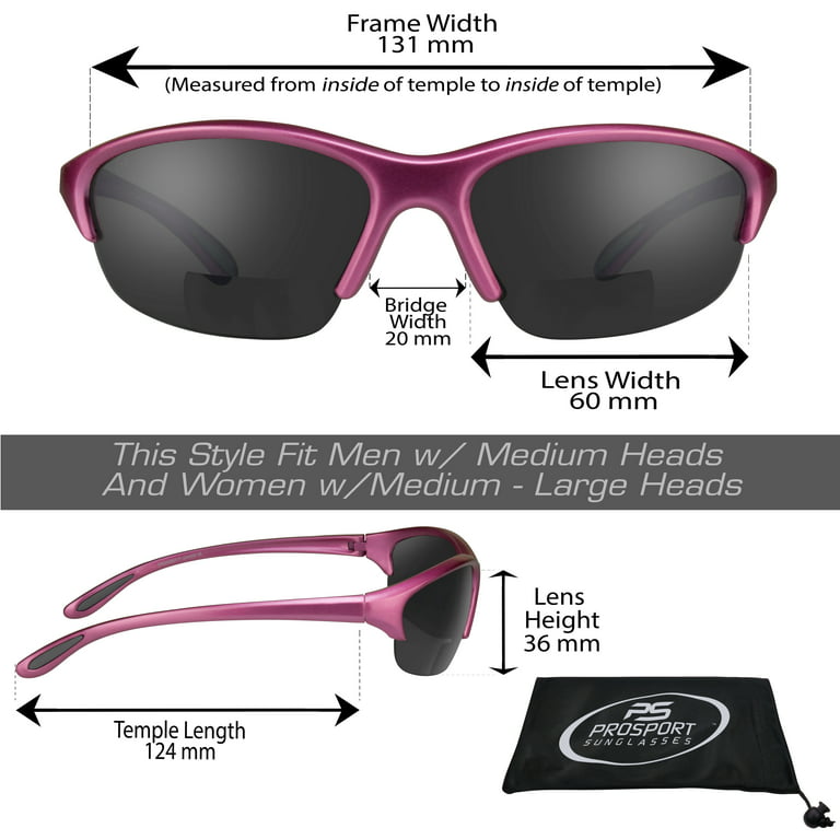Glider Sport Wrap Bifocal Sunglasses Sun Readers - Pink - 1.50