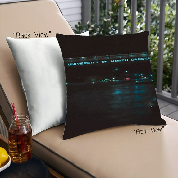 Ahgly Company State North Dakota Outdoor Throw Pillow, 18 inch by 18 inch