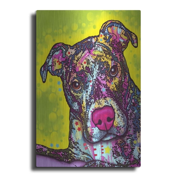 Luxe Metal Art 'Brindle' by Dean Russo, Metal Wall Art, 12"x16"