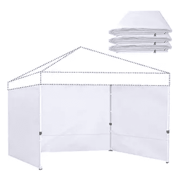 10x10 Pop Up Canopy 99% UV Protection, Waterproof, 3 Pcs Sidewalls Only,(White)