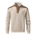 thumbnail image 3 of RXMEKW Color Block Quarter Zip Sweatshirt for Men with Stand Collar Long Sleeve for Spring Fall Polyester Knit, 3 of 8