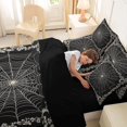 thumbnail image 5 of Homewish Elegant Halloween Spider Web 7-Piece Twin Bedding,Floral Border Print Bedding Comforter Set,Black Cream,Black Reversible, 5 of 8