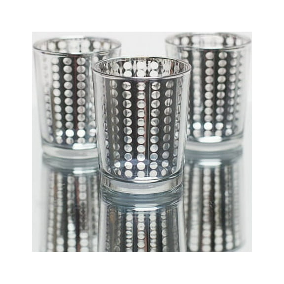 Richland Votive Candle Holder Metallic Silver Dotted Small Set of 72