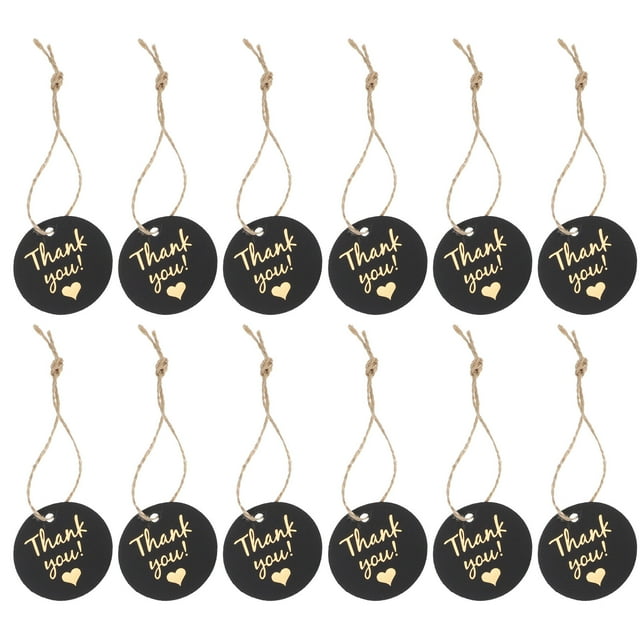 KAKOWELY 100pcs Paper Tags Thank You Labels Gift Tags for Baby Shower Birthday Wedding Party,1.77X"X1.77"X0.02"
