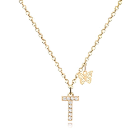 DESIGNICE 2026 New Initial Necklaces for Women,Elegance and Light Luxury Gold Necklace for Women,Butterfly Necklace Design Letter Necklace for Women,Gold,Stylet