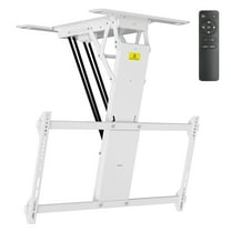 VIVO White Motorized Flip Down Pitched Roof Ceiling TV Mount for 40" to 85" Screens